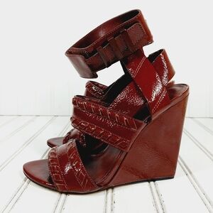 Elegant Brown Wedge Sandals